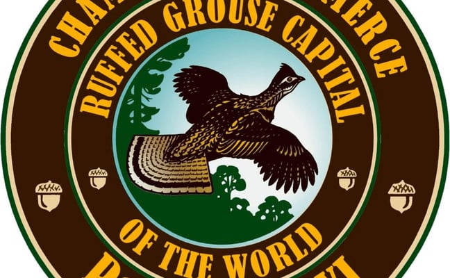 Park Falls Chamber of Commerce logo, Ruffed Grouse Capital of the World